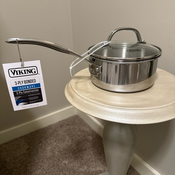 Viking Other - NWT! Viking 3-Ply Bonded Stainless Steel Sauce Pan with Glass Lid, 1.5 Qt.